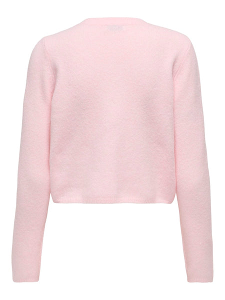 JDY Knitted Long Sleeve Cardigan in Light Pink