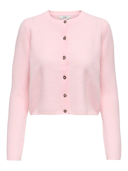 JDY Knitted Long Sleeve Cardigan in Light Pink