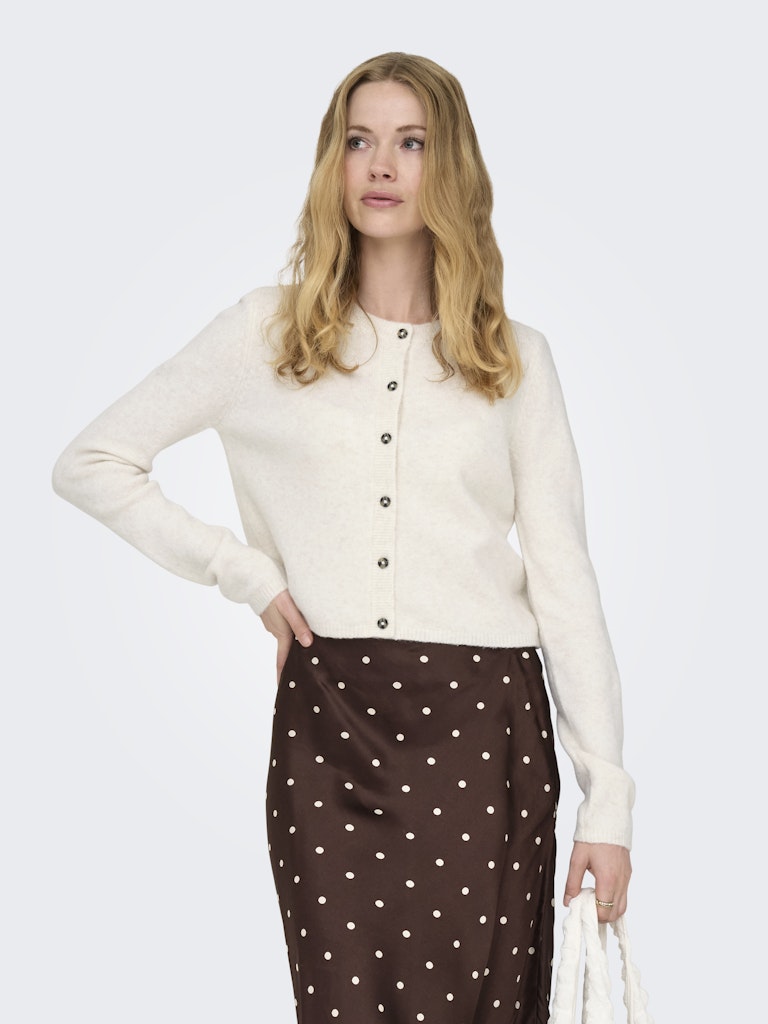 JDY Knitted Long Sleeve Cardigan in Cream