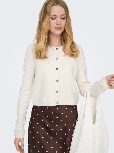 JDY Knitted Long Sleeve Cardigan in Cream