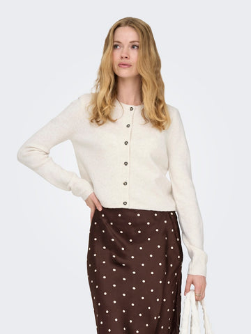 JDY Knitted Long Sleeve Cardigan in Cream