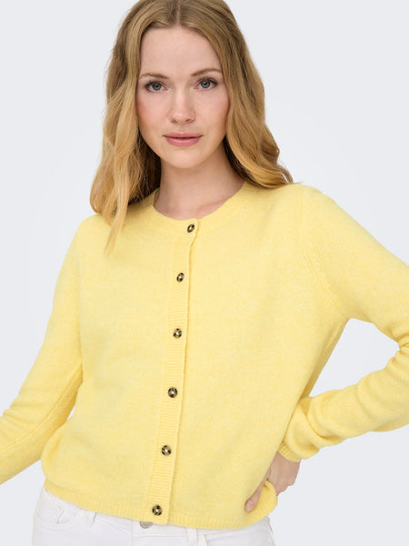 JDY Knitted Long Sleeve Cardigan in Yellow
