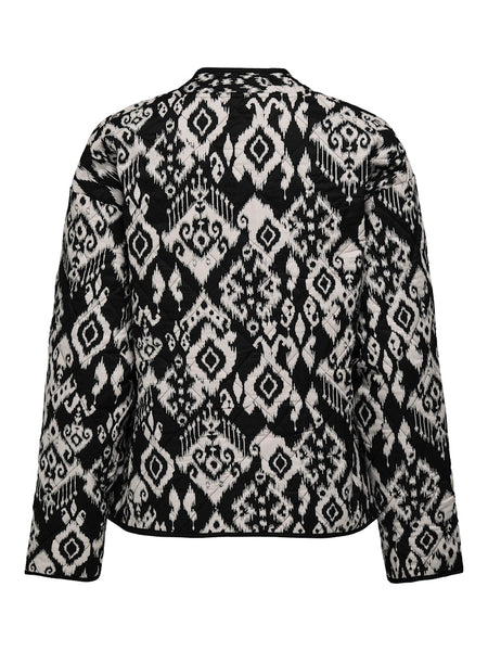 JDY Patterned Quilted Bomber Jacket in Black