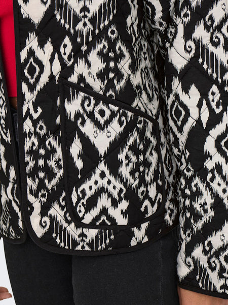 JDY Patterned Quilted Bomber Jacket in Black