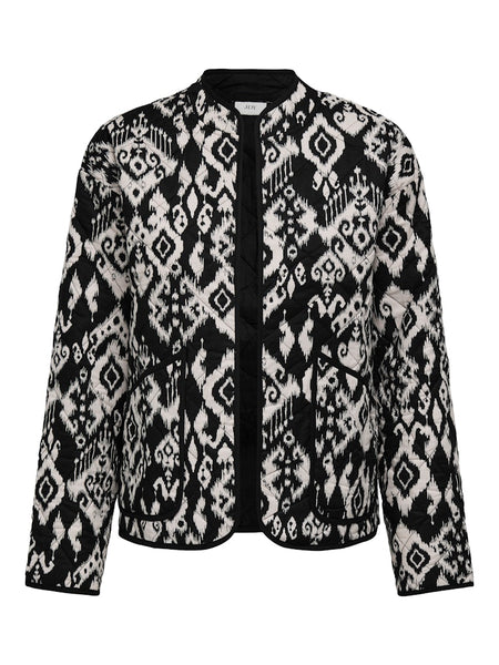 JDY Patterned Quilted Bomber Jacket in Black