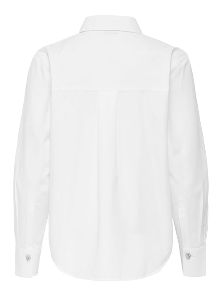 JDY Loose fit Button Detail Shirt in White
