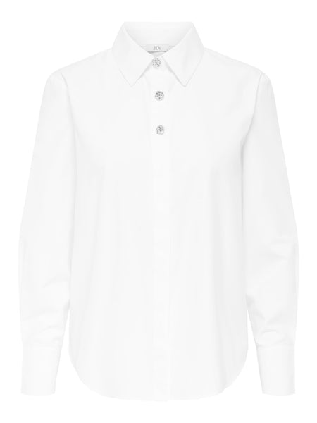 JDY Loose fit Button Detail Shirt in White