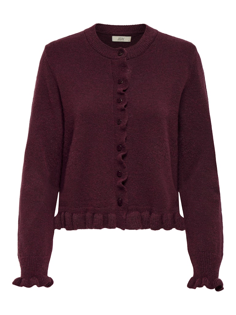 JDY Frill Cardigan in Maroon
