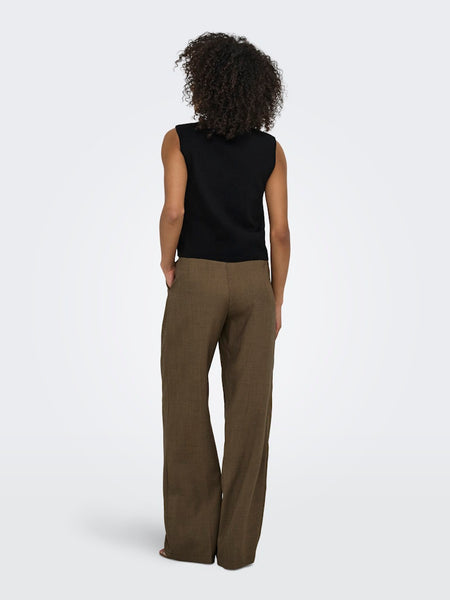JDY Knitted Button-Up Vest in Black