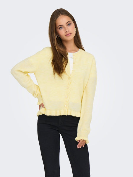 JDY Frill Cardigan in Yellow