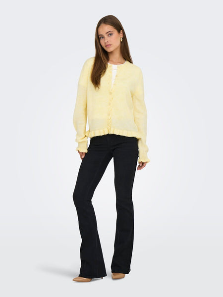 JDY Frill Cardigan in Yellow