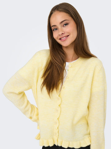 JDY Frill Cardigan in Yellow