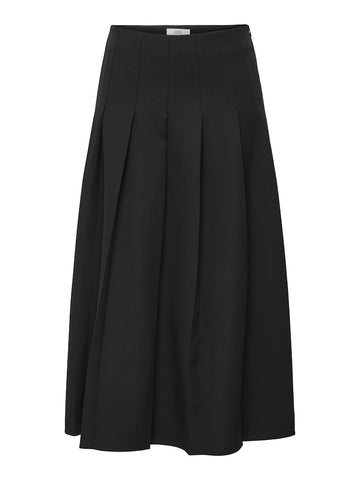 JDY Pleated Midi Skirt in Black