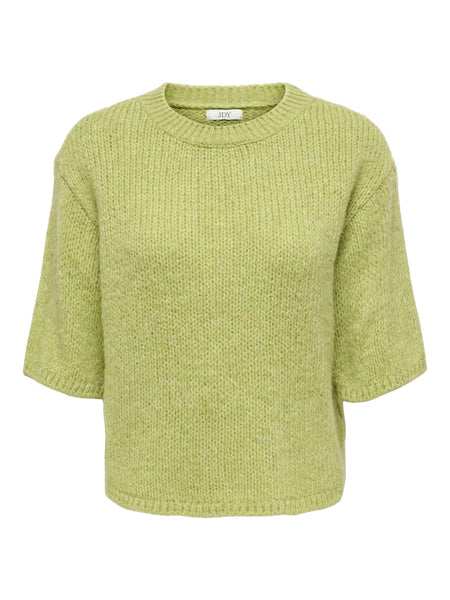JDY Short Sleeve Knit Top in Green