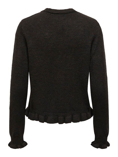JDY Frill Cardigan in Brown