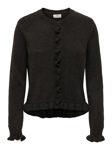 JDY Frill Cardigan in Brown