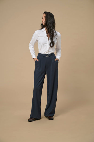 JDY Wide Leg Trousers With Belt in Black