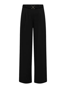 JDY Wide Leg Trousers With Belt in Black