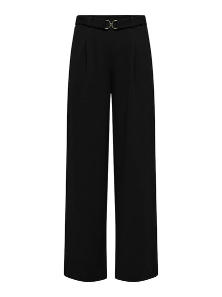 JDY Wide Leg Trousers With Belt in Black