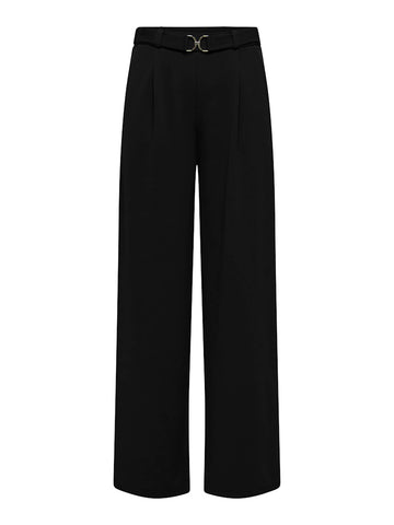 JDY Wide Leg Trousers With Belt in Black