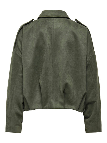 JDY Faux Suede Jacket in Green