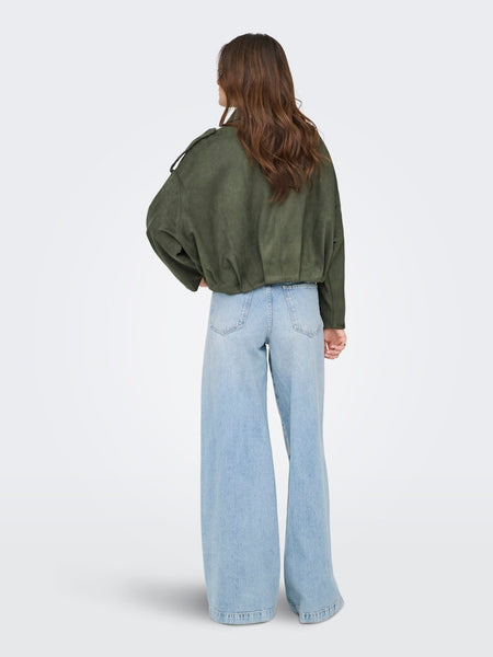 JDY Faux Suede Jacket in Green