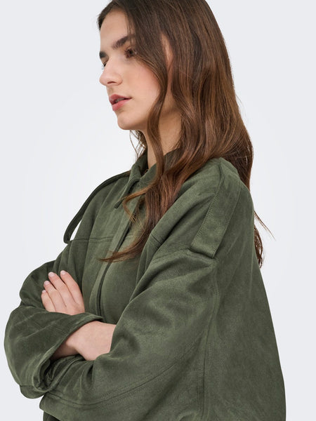 JDY Faux Suede Jacket in Green