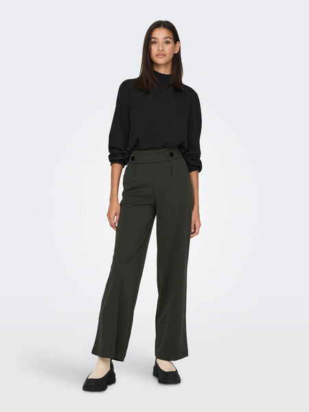 JDY Wide Leg Trousers in Khaki Green