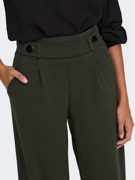 JDY Wide Leg Trousers in Khaki Green