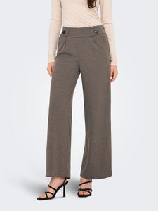 JDY Wide Leg Trousers in Mushroom Brown