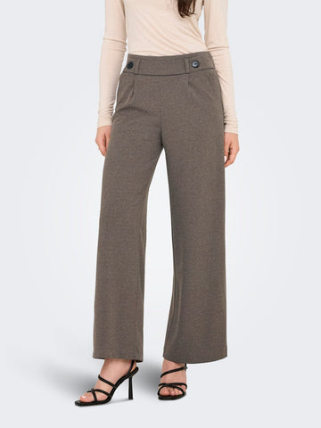 JDY Wide Leg Trousers in Mushroom Brown