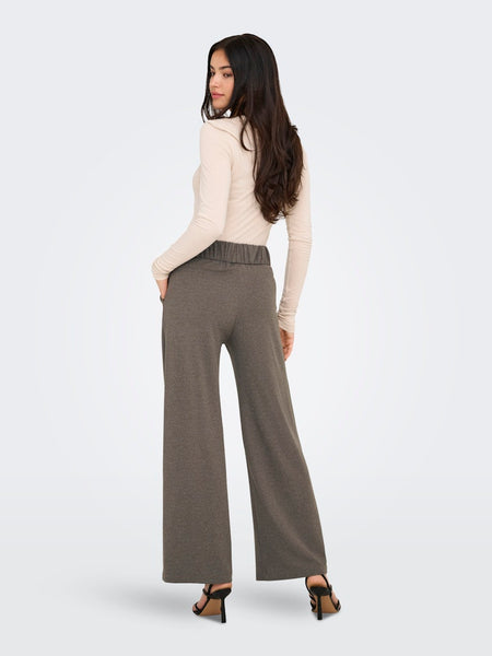 JDY Wide Leg Trousers in Mushroom Brown