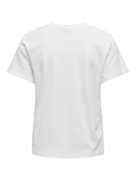 JDY Printed Lips T-Shirt in White