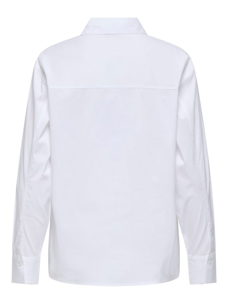 JDY Long Sleeve Zip Shirt in White