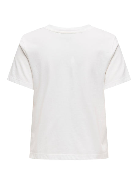 JDY Crochet Pocket Detail T-Shirt in White