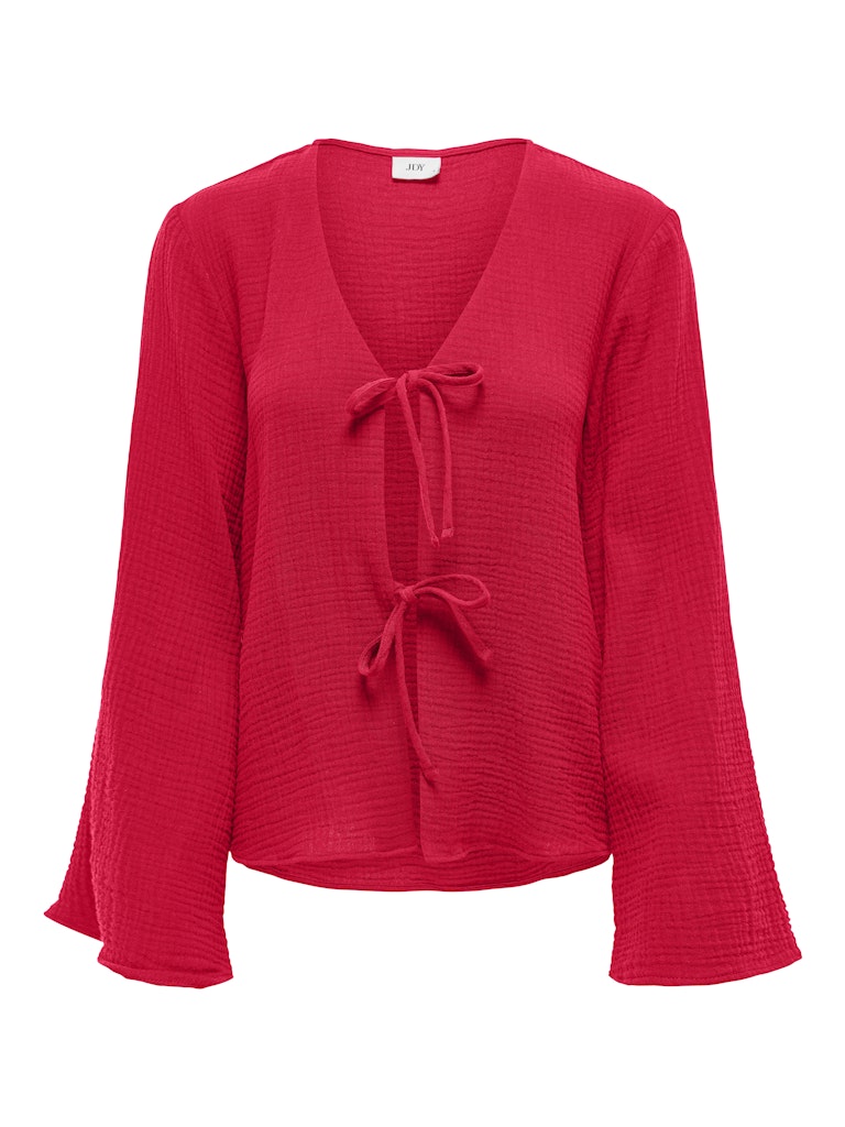 JDY Front Tie Cheesecloth Top in Red