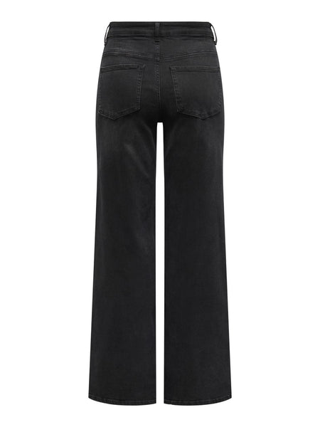 JDY High Waist Wide Leg Jeans in Black