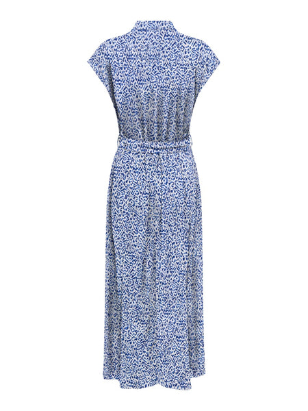 JDY Animal Print Sleeveless Shirt Dress in Blue