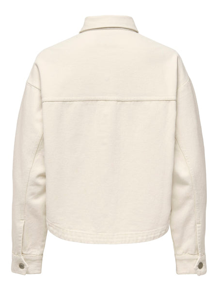 JDY Denim Shacket in Cream