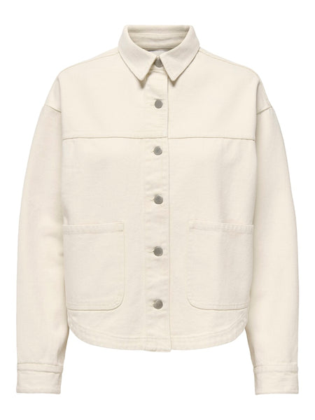 JDY Denim Shacket in Cream