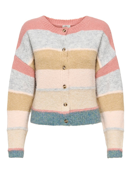 JDY Multicoloured Block Stripe Button-up Cardigan