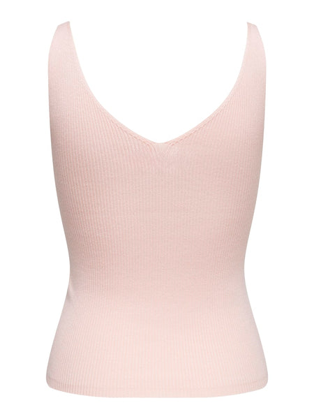 JDY Embroidered Butterfly Rib Tank Top in Pink