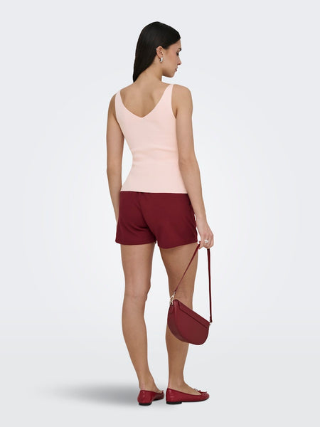 JDY Embroidered Butterfly Rib Tank Top in Pink