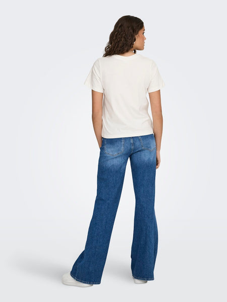 JDY Embroidered Lemon T-Shirt in White