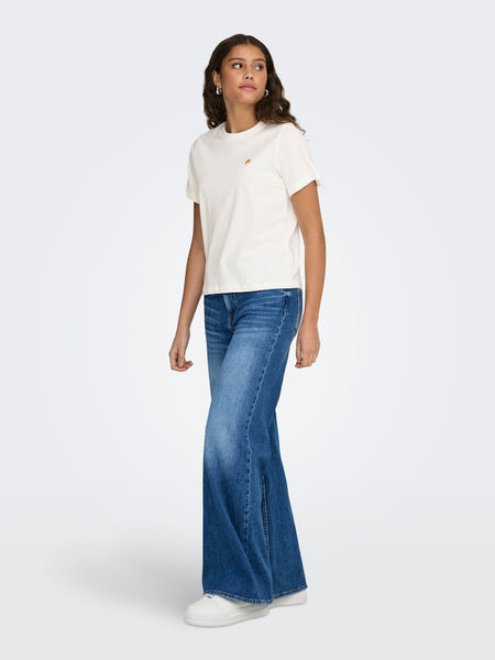 JDY Embroidered Lemon T-Shirt in White