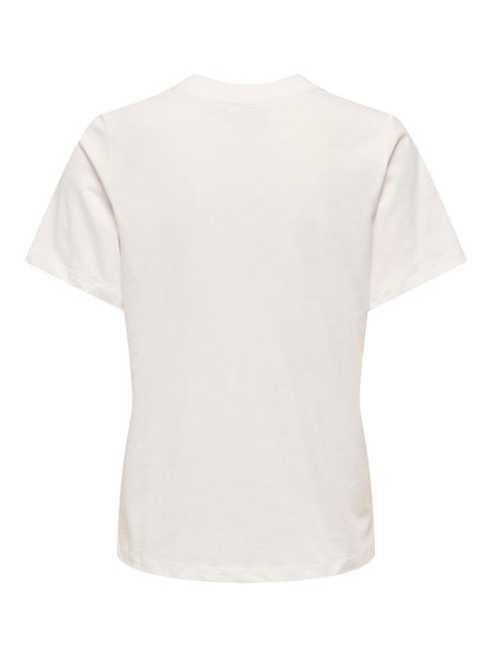 JDY Embroidered Cherry T-Shirt in White