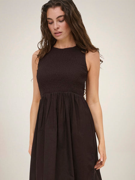 JDY Sleeveless Smock Dress in Chocolate