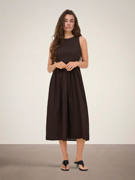 JDY Sleeveless Smock Dress in Chocolate