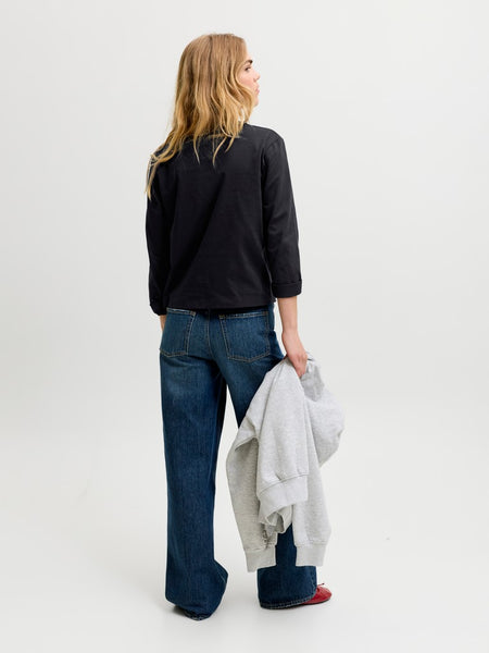 JJXX Long Sleeve Boxy Top in Black