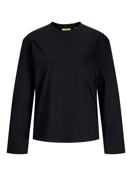 JJXX Long Sleeve Boxy Top in Black
